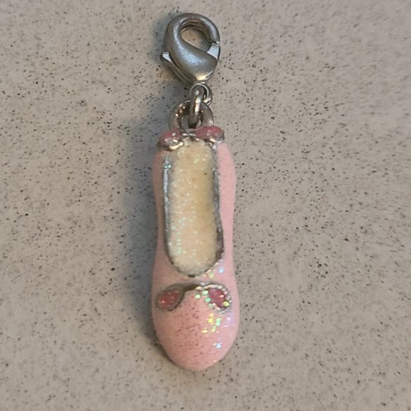 Sparkly Ballet Slipper Charm for Charm Bracelet - Picture 1 of 6